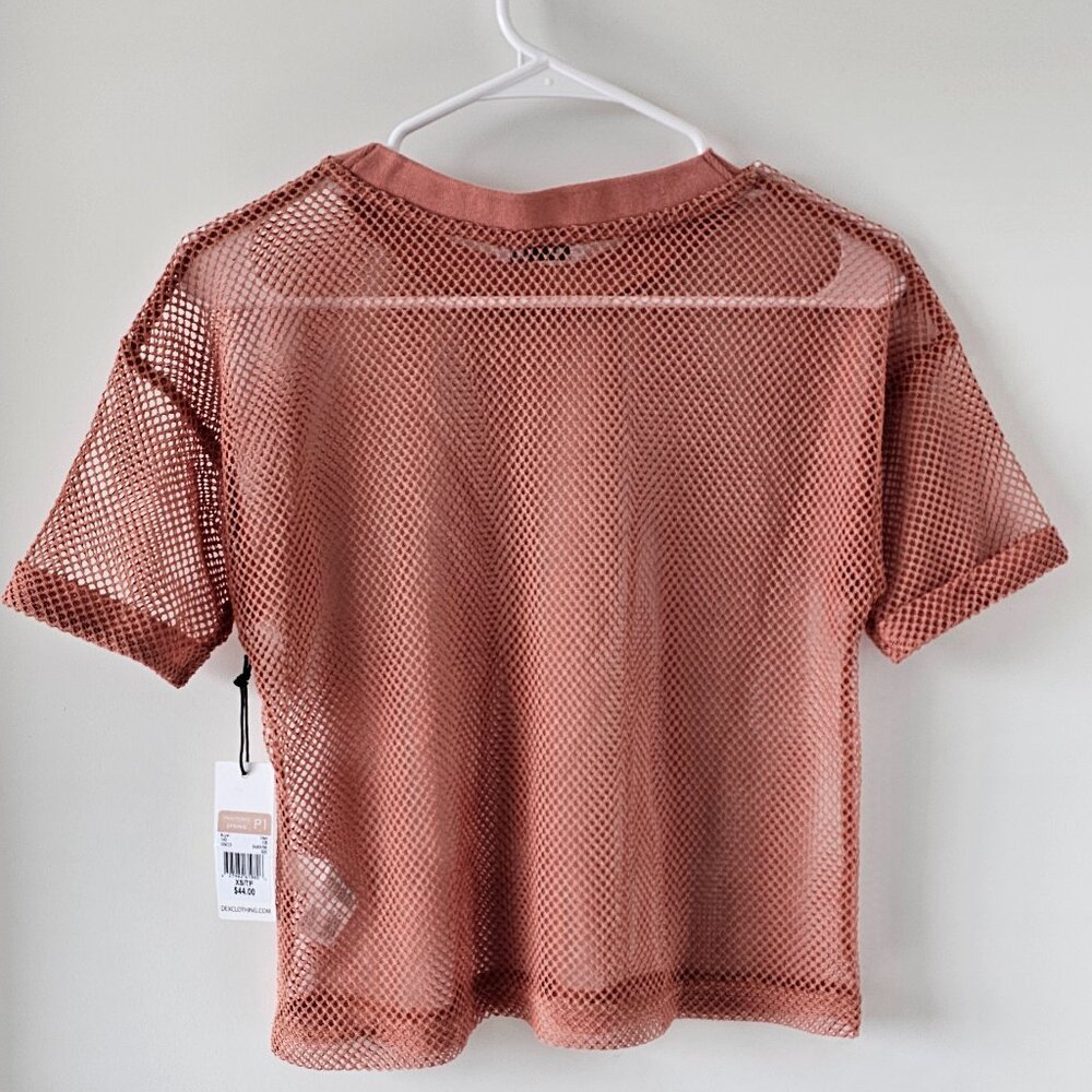 Mesh Crop Top Salmon Pink size XS
